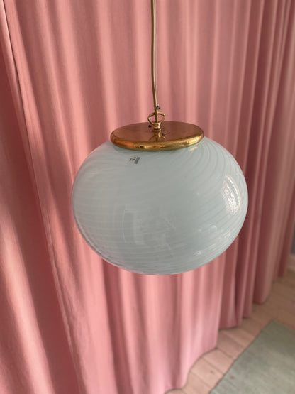 Vintage Vetri Murano blue pendant light