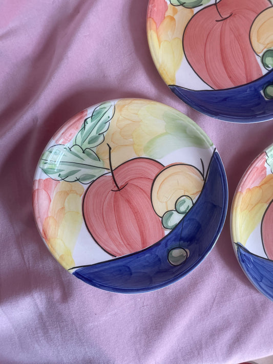 Lunch plates with hand-painted fruit motif