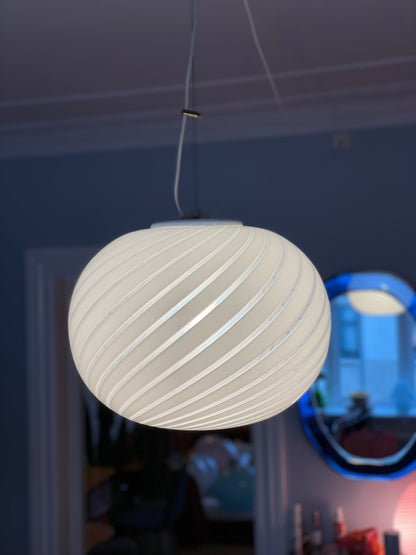 White vintage Murano pendant ceiling lamp