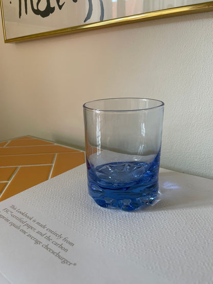 Blå lowball vandglas