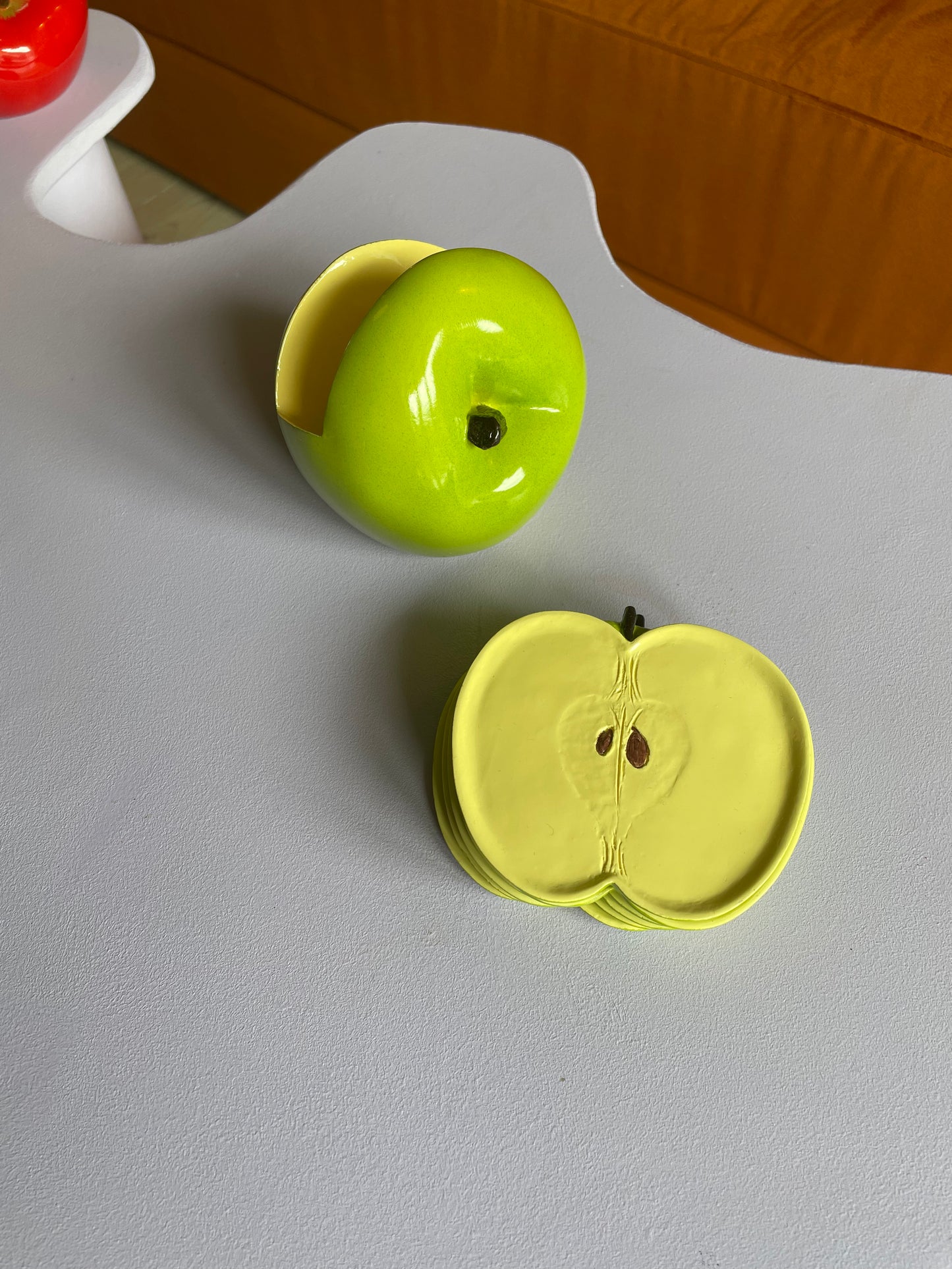 Green apple coasters