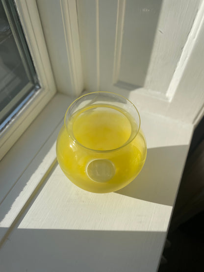 Vase i bøhmisk krystalglas - gul