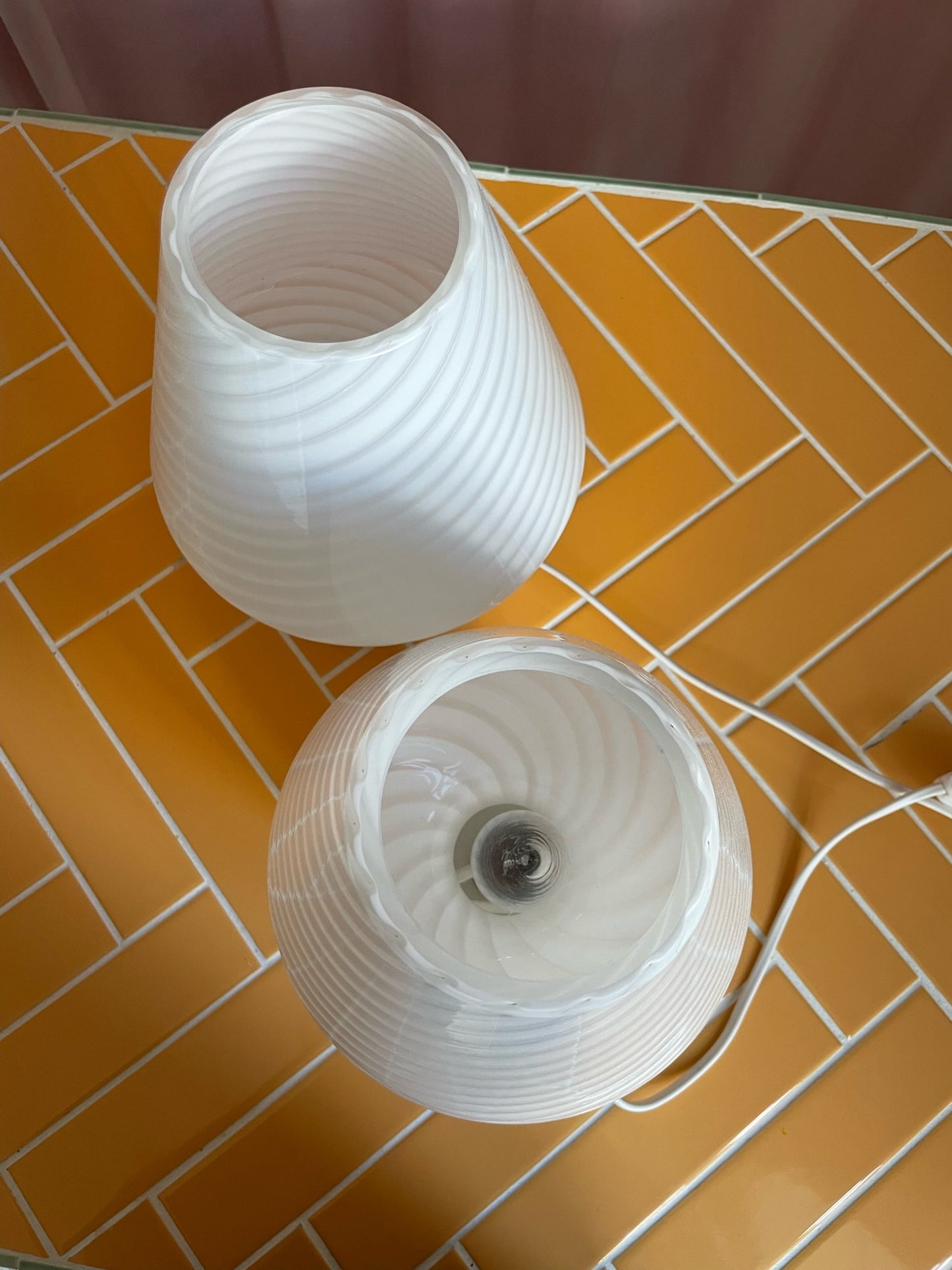 Vintage de majo Murano mushroom table lamps