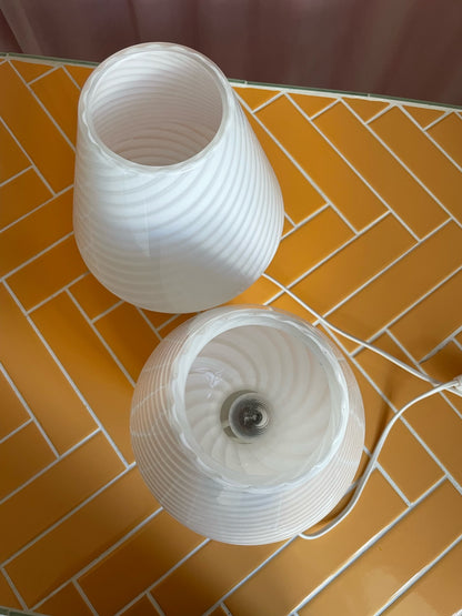Vintage de majo Murano mushroom table lamps
