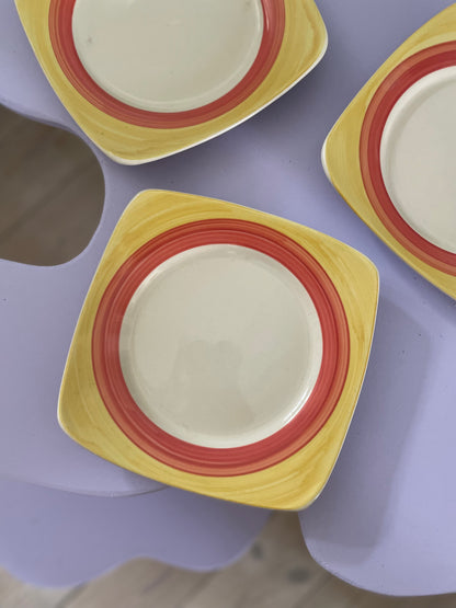 5 Firkantede frokosttallerkener