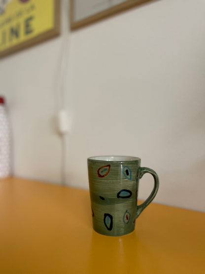 Green mugs with colored olives