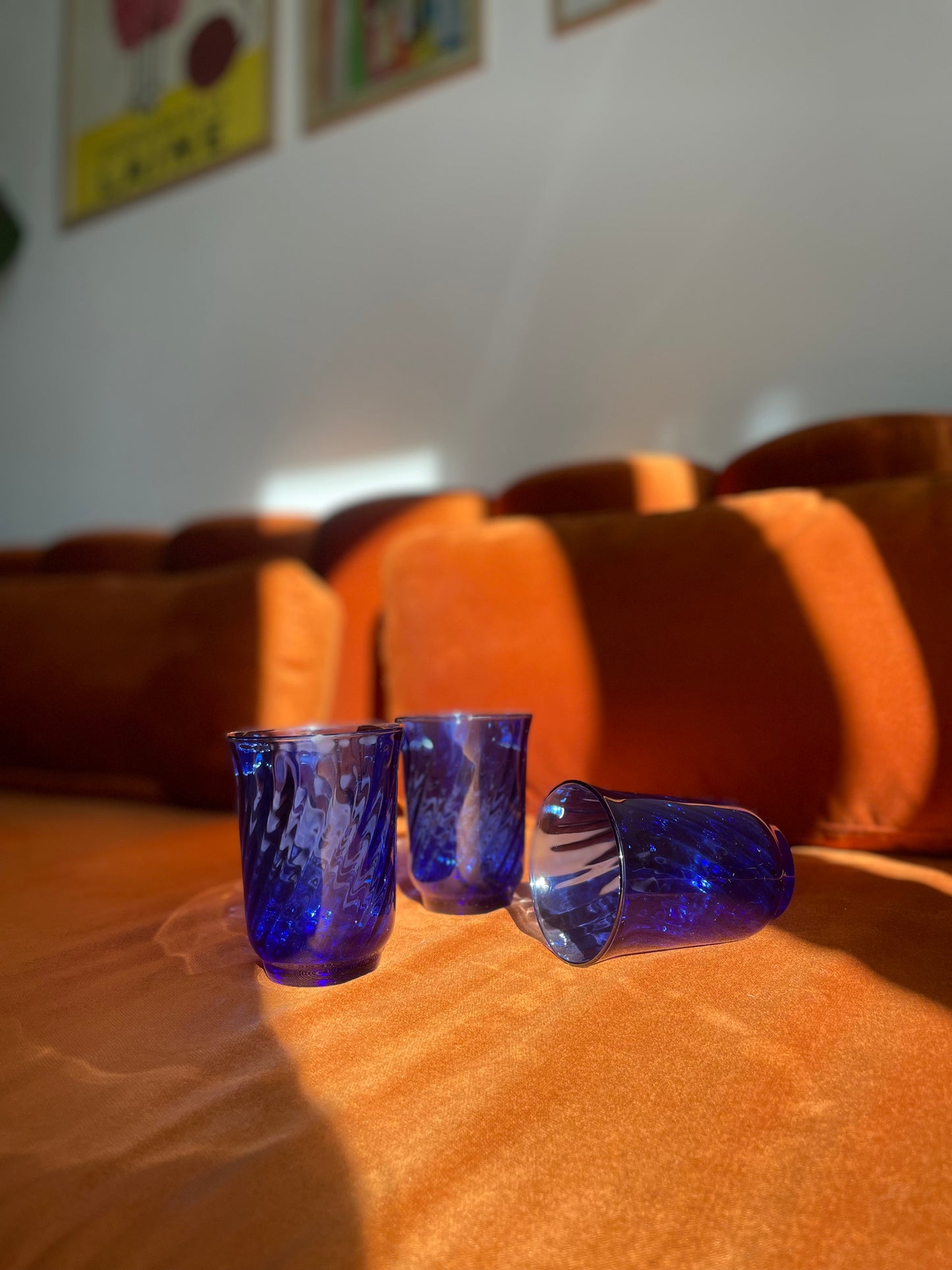 Arcoroc water glass in blue