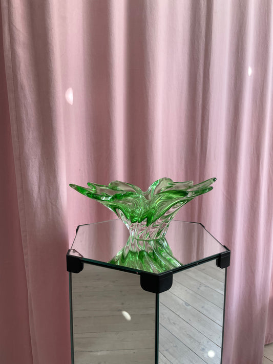 Green Czech glass bowl