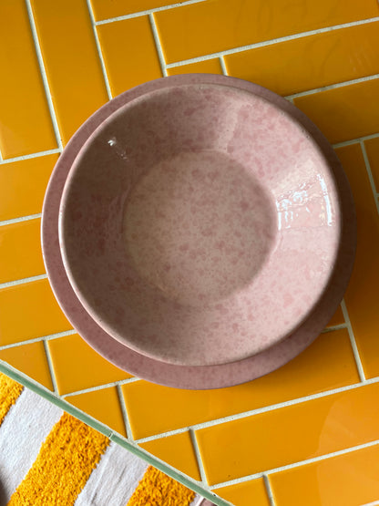 Set of pink Italian ceramics