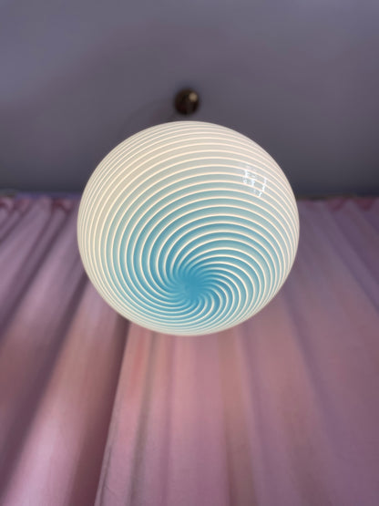 Vintage Vetri Murano blue pendant light