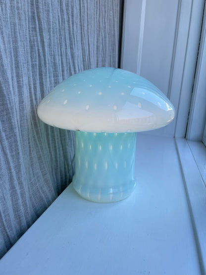 Blue vintage Vetri Murano mushroom lamp