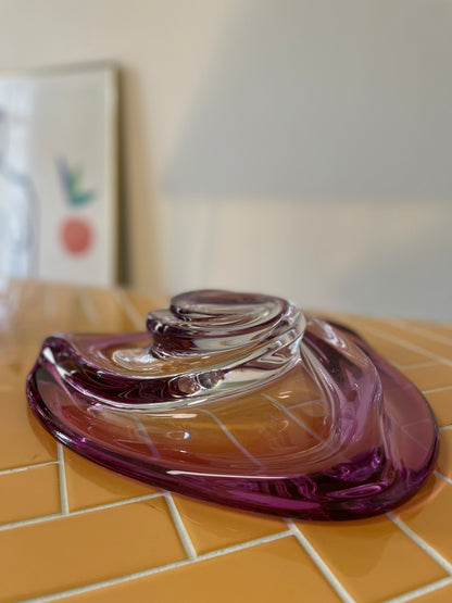 Murano solid pink glass bowl
